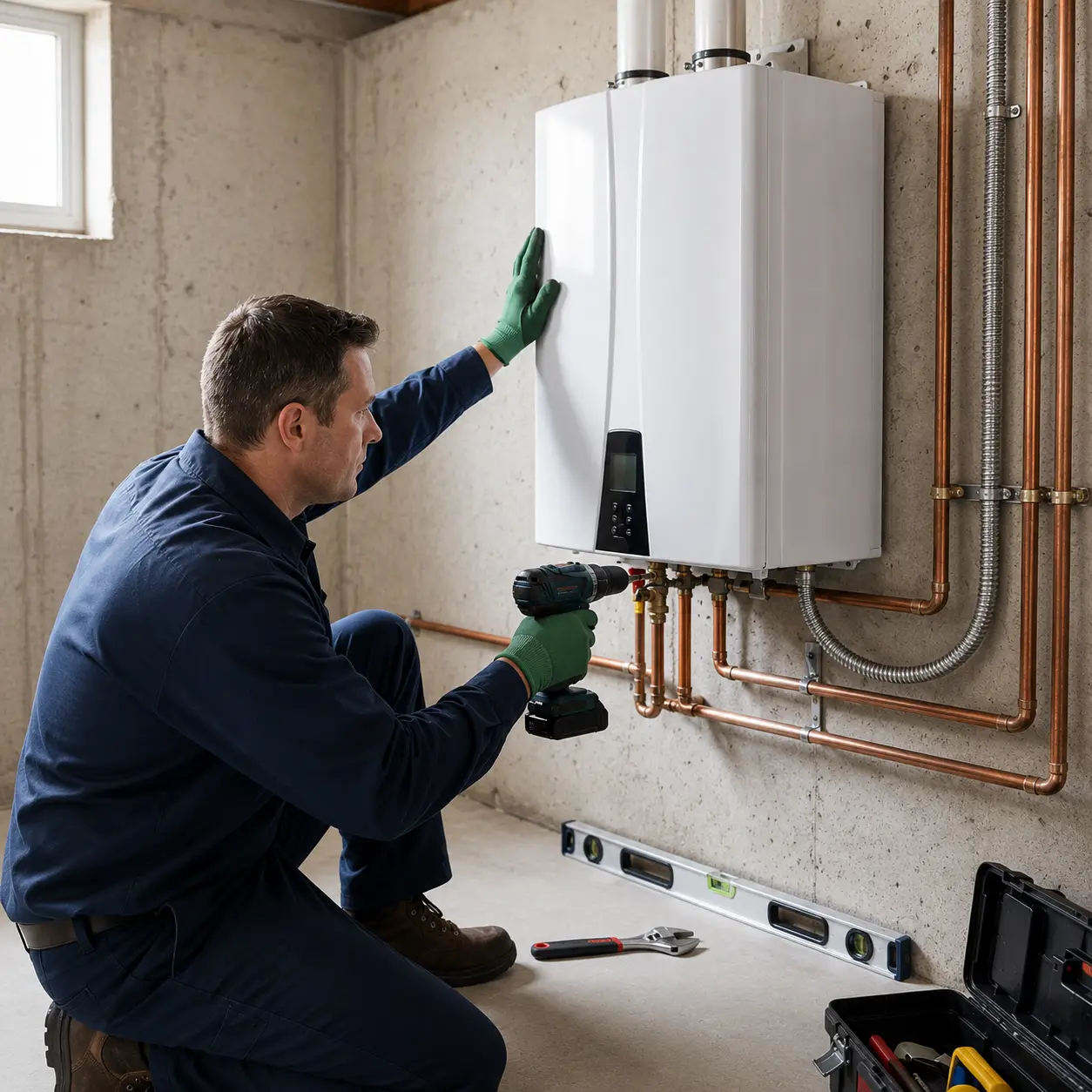 Tankless water heater installation